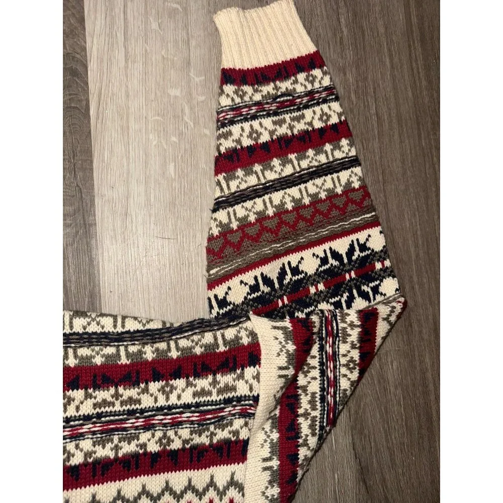 Old Glory 100% Cotton Fair Isle Crewneck Sweater L - Picture 5 of 6